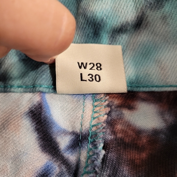 Lucy & Yak The Classic Addison Tie Dye Organic Cotton Twill Tapered Leg W28 L30 - Picture 6 of 10